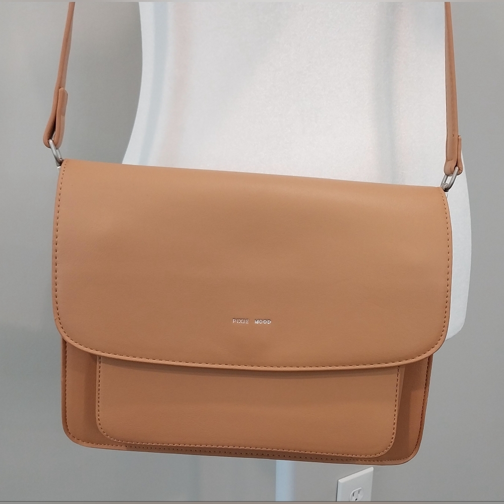 Pixie Mood Zoe Honey Brown Vegan Leather Crossbody Handbag Purse